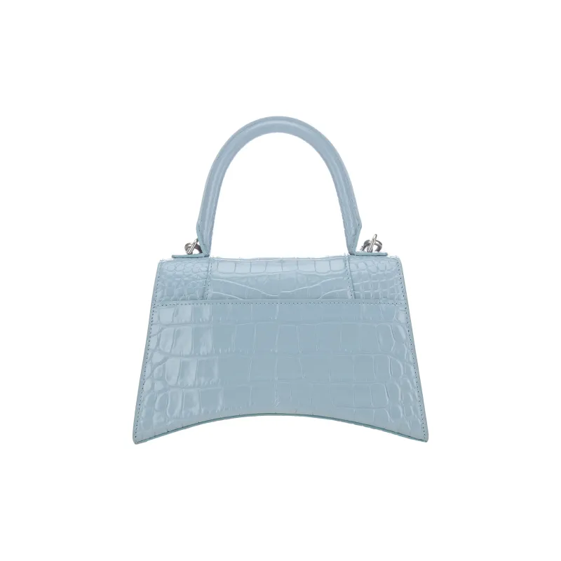 Balenciaga Hourglass Cow Leather Handbag Regular Women's Blue Gray-2