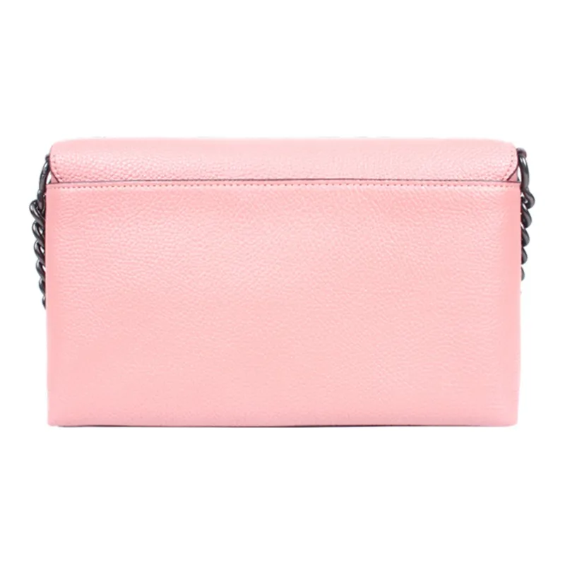 COACH Crosstown Pebbled Leather Small Square Bag, Crossbody Bag, Shoulder Bag Medium Size Women's Pink-2