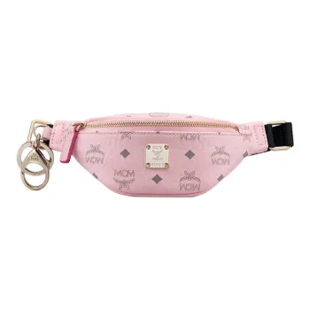 MCM Visetos Leather Clutch Coin Purse Women's Pink