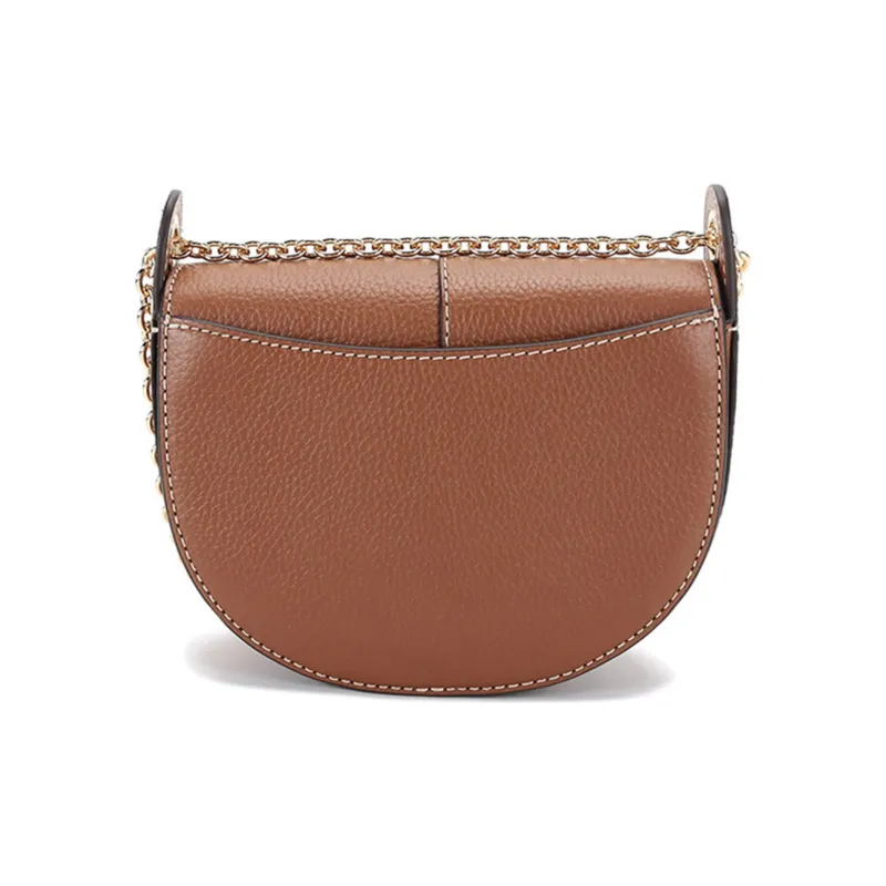 MICHAEL KORS Cow Leather Saddle Bag Crossbody Shoulder Bag Mini Women's Caramel Brown-3