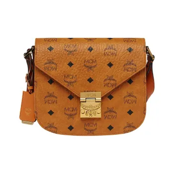 MCM Patricia Visetos Cow Leather Messenger Bag, Crossbody Bag, Shoulder Bag Regular Women's