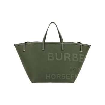 Burberry Horseferry Cow Leather Tote Bag Shopping Bag Handbag Mini Women's Green