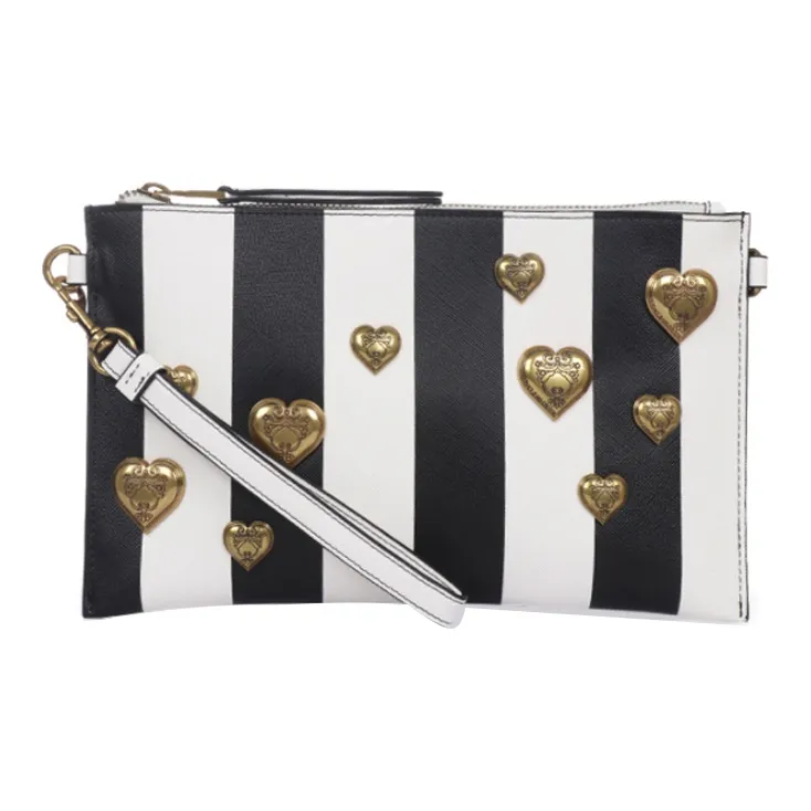 VERSACE JEANS COUTURE Polyurethane Small Square Bag, Clutch, Shoulder Bag, Crossbody Bag Women's Black White-1