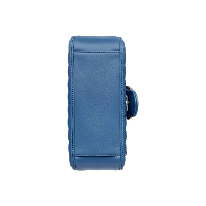GUCCI Marmont Leather Shoulder Bag Crossbody Bag Handbag Mini Women's Blue-6