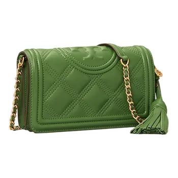TORY BURCH Fleming Sheepskin Crossbody Bag Small Size Women's Green