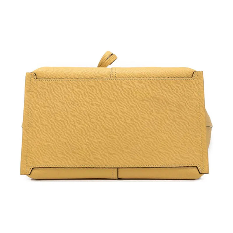 LONGCHAMP Mailbo Large Cow Leather Crossbody Bag Shoulder Bag Handbags Medium Size Women's Yellow-4