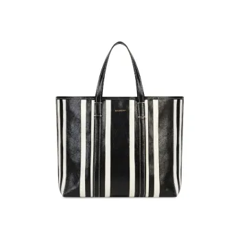 Balenciaga Lambskin Tote Bag Shopping Bag Handbag Shoulder Bag Crossbody Bag Medium Size Unisex Black/White