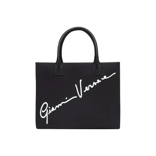 VERSACE Fabric Tote Bag Shopping Bag Handbag Shoulder Bag Women's Black
