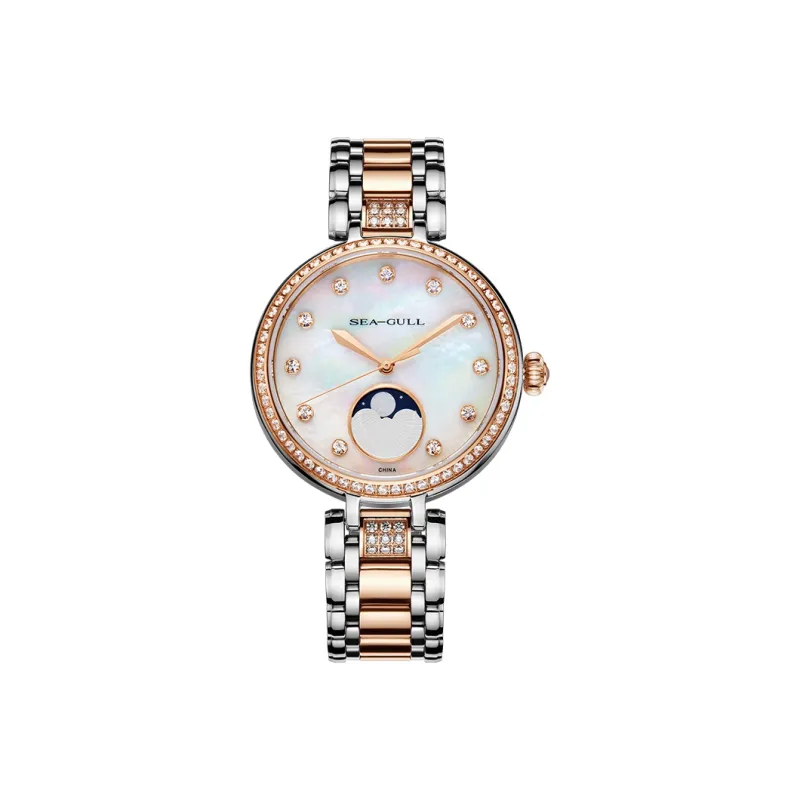 Sea Gull Automatic Mechanical Movement Steel Strap Watch Women's Watch Mother of Pearl Color Watch Dial-0