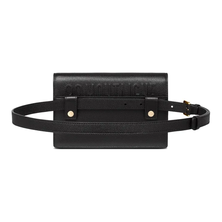 DIOR 30 Montaigne Cow Leather One Shoulder Crossbody Clutch Fanny Pack Women's Black-3