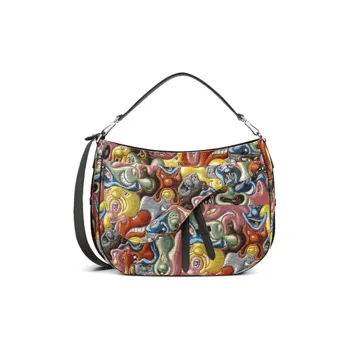 DIOR Kenny Scharf Collaboration Saddle Jacquard Saddle Bag, Crossbody Handbag, Shoulder Bag Men's Multicolor