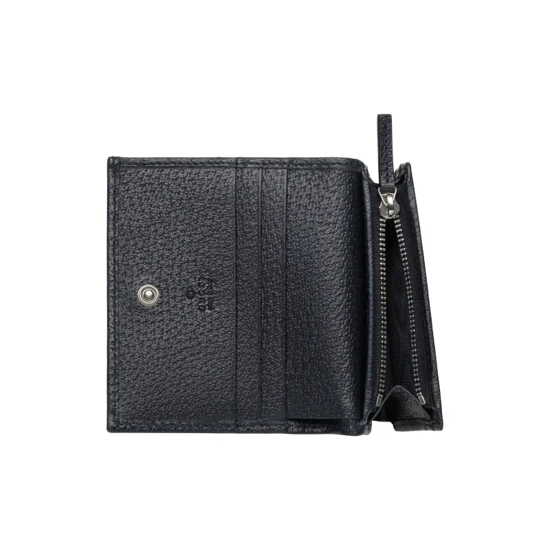 GUCCI Horsebit 1955 Canvas Double Fold Card Holder, Wallet Unisex Blue-4