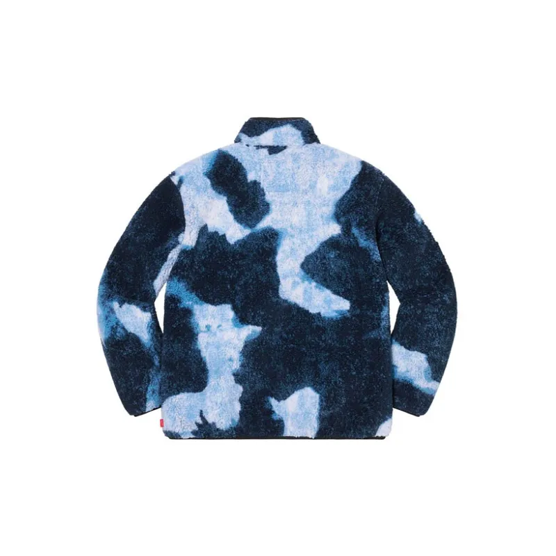 Supreme The North Face Bleached Denim Print Fleece Jacket-5
