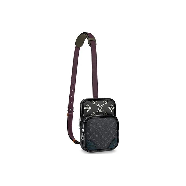 LOUIS VUITTON Amazone Sling Monogram Eclipse Patchwork Gray/Black-0