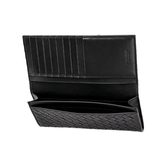 Bottega Veneta Cow Leather Wallet Unisex Black-1