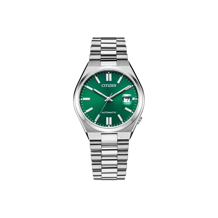 CITIZEN Mechanical Movement Stainless Steel Strap Watch Men's Watch Green Dial-0