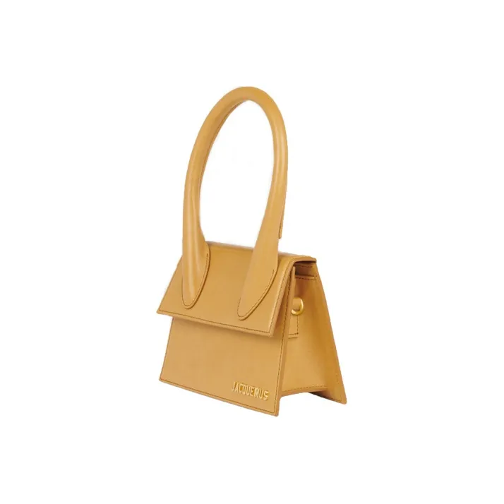 Jacquemus Leather Small Square Bag Handbags Small Size Women's Yellow-1