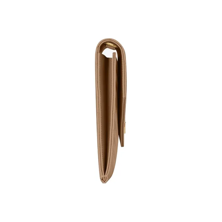 SAINT LAURENT Leather Clutch Regular Women's Dark Beige-1