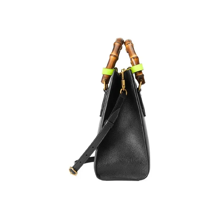 GUCCI Leather Shoulder Bag Crossbody Bag Handbag Small Size Unisex Black-2