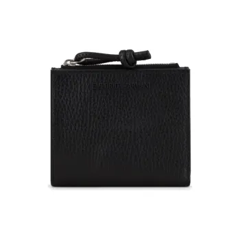 EMPORIO ARMANI Cow Leather Card Holder Men's Black