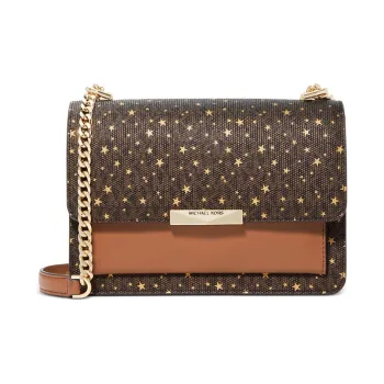 MICHAEL KORS Jade Canvas Crossbody Bag, Shoulder Bag Tubas Women's Dark Brown