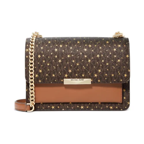 MICHAEL KORS Jade Canvas Crossbody Bag, Shoulder Bag Tubas Women's Dark Brown