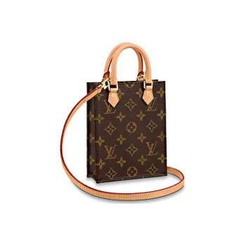 LOUIS VUITTON Petit Sac Plat Monogram Brown