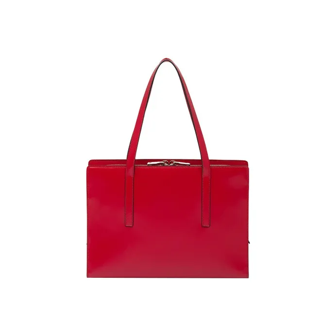 PRADA Re Edition Shiny Leather Tote Bag, Shopping Bag, Shoulder Bag, Handbag Women's Red-1