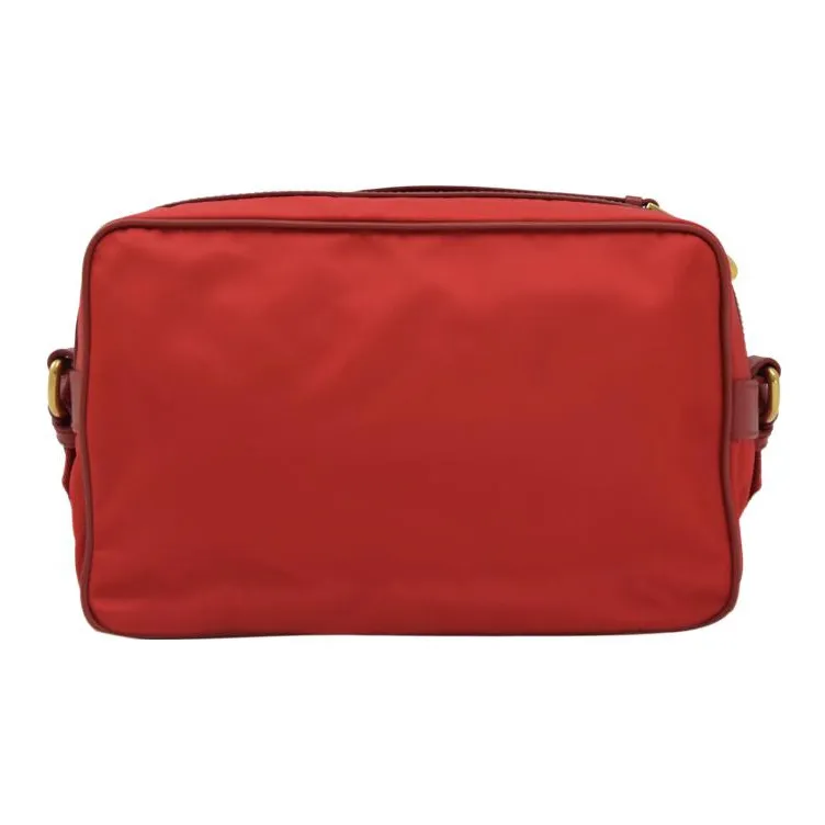 PRADA Fabric With Nylon Handheld Shoulder Bag Crossbody Bag Women's Red-4