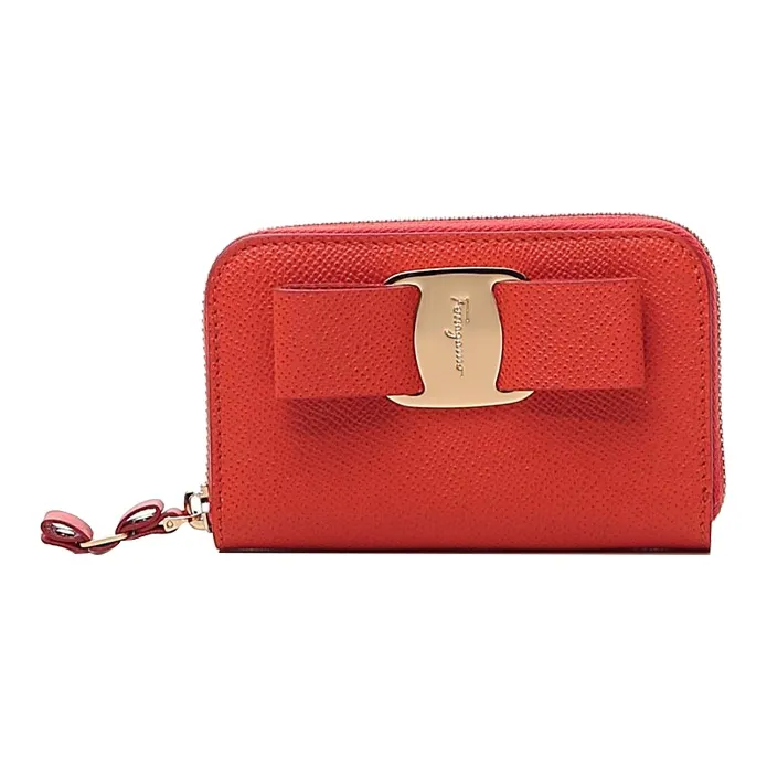 FERRAGAMO Cow Leather Wallet Women's Orange-0