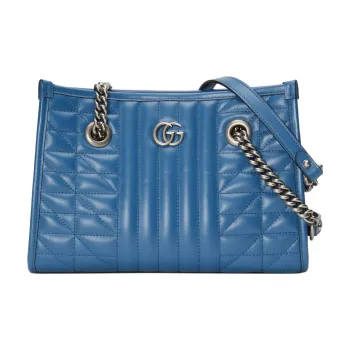 GUCCI GG Marmont Leather Tote Bag, Shopping Bag, Crossbody Bag, Shoulder Bag Women's Blue