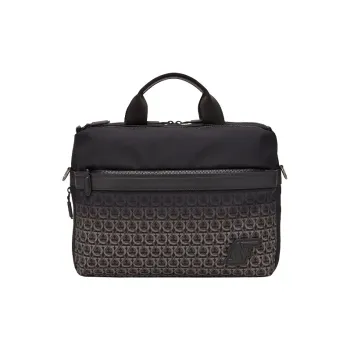 FERRAGAMO Fabric Eco-Friendly Recycled Nylon Briefcases Men's Black
