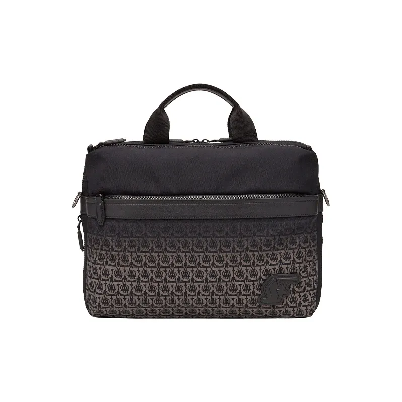 FERRAGAMO Fabric Eco-Friendly Recycled Nylon Briefcases Men's Black-0