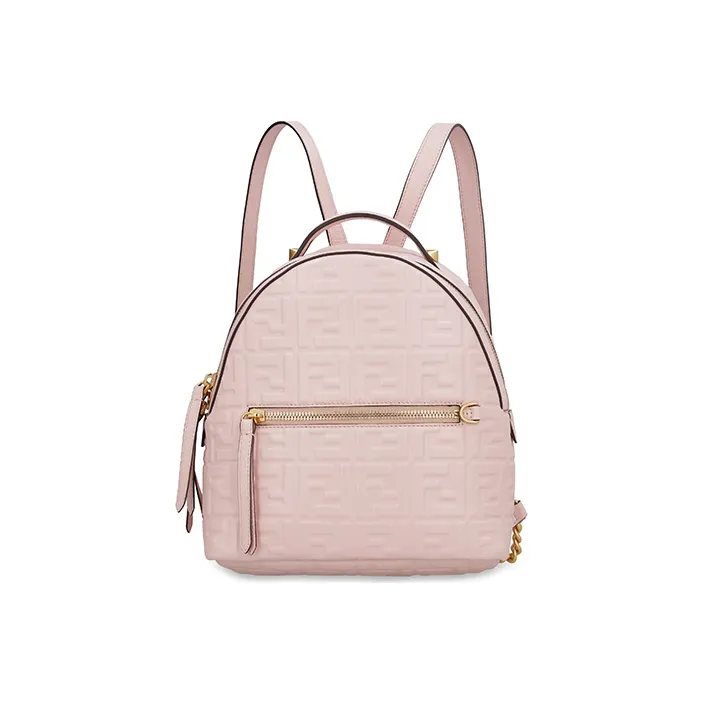 FENDI Leather Backpack Mini Women's Pink-0