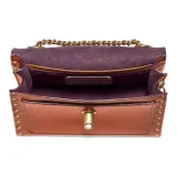 COACH Parker Canvas With Leather Shoulder Bag Crossbody Bag Small Size Women's Khaki & Brown Monogram