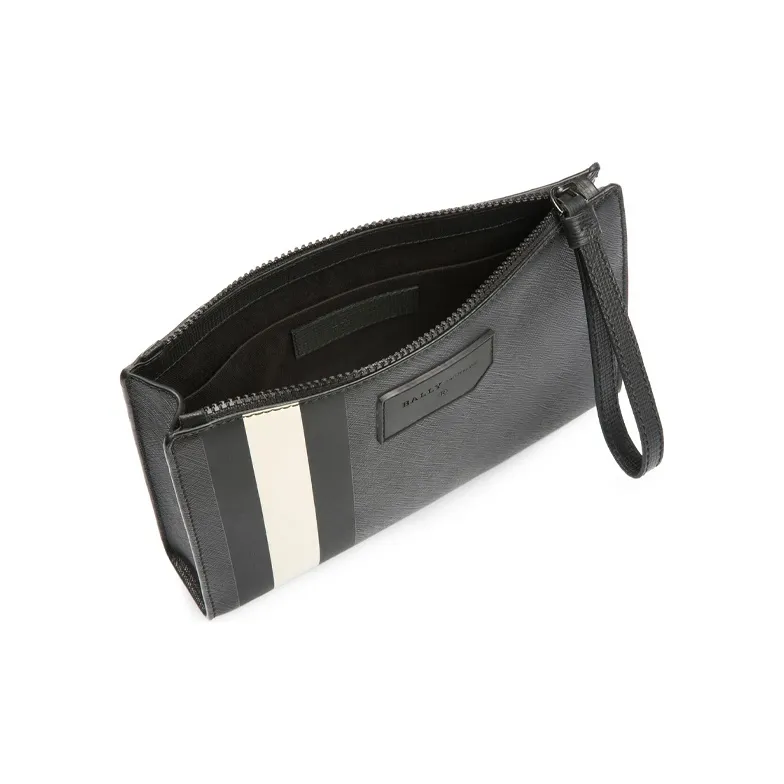 BALLY Canvas Coin Purse Clutch Regular Men's Black-5