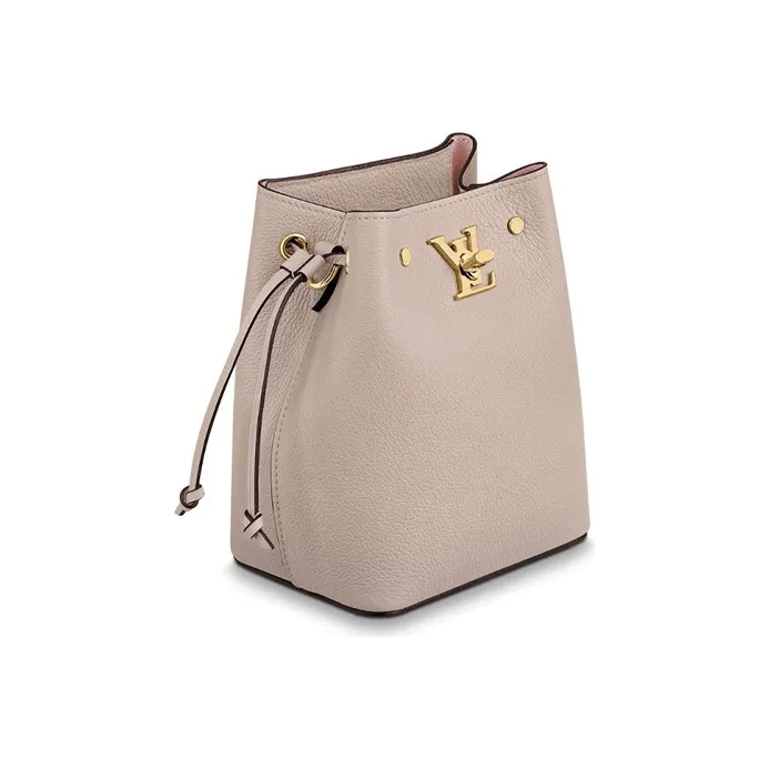 LOUIS VUITTON Grain Calfskin Bucket Bags Crossbody Bag, Shoulder Bag Women's Pink Gray-1