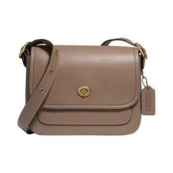 COACH Rambler Leather Shoulder Bag Crossbody Bag Small Size Women's Brown