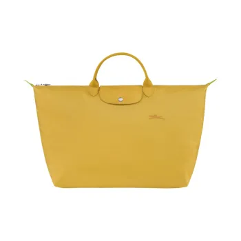 LONGCHAMP Le Pliage Green Canvas Handbag Canvas Bag Travel Bag Large Size Women's Yellow