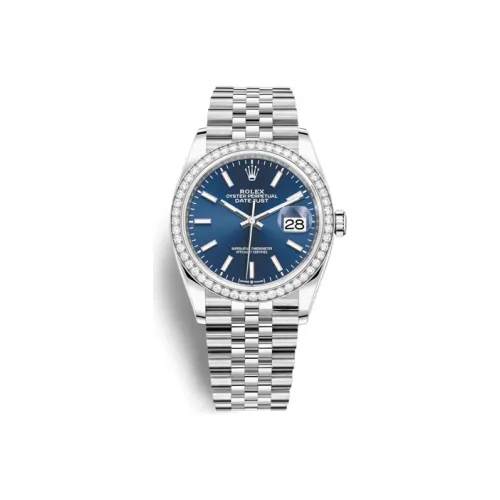 ROLEX Log Series Automatic Mechanical Movement Unisex Watch 36mm Silver Dial Oystersteel 18ct White Gold Watch Case