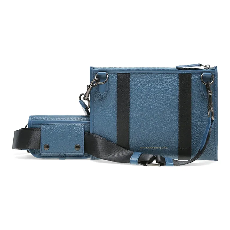 COACH Dinky Cow Leather Crossbody Bag Shoulder Bag Men's Peacock Blue-3