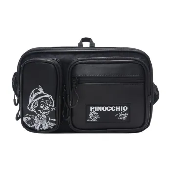 LiNing Synthetic Leather Polyamide Crossbody Bag Unisex Black
