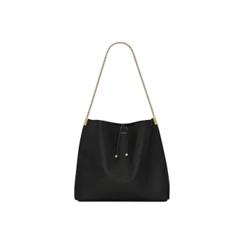 SAINT LAURENT Suzanne Leather Handbag Women's Black