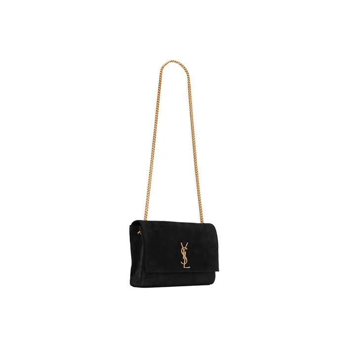 SAINT LAURENT KATE Calfskin Lambskin With Suede Leather Crossbody Bag, Shoulder Bag Women's Black-3