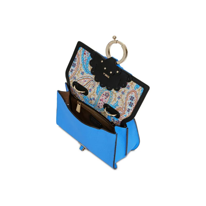 Furla Scoop Leather Shoulder Bag Crossbody Bag Women's Light Blue-3