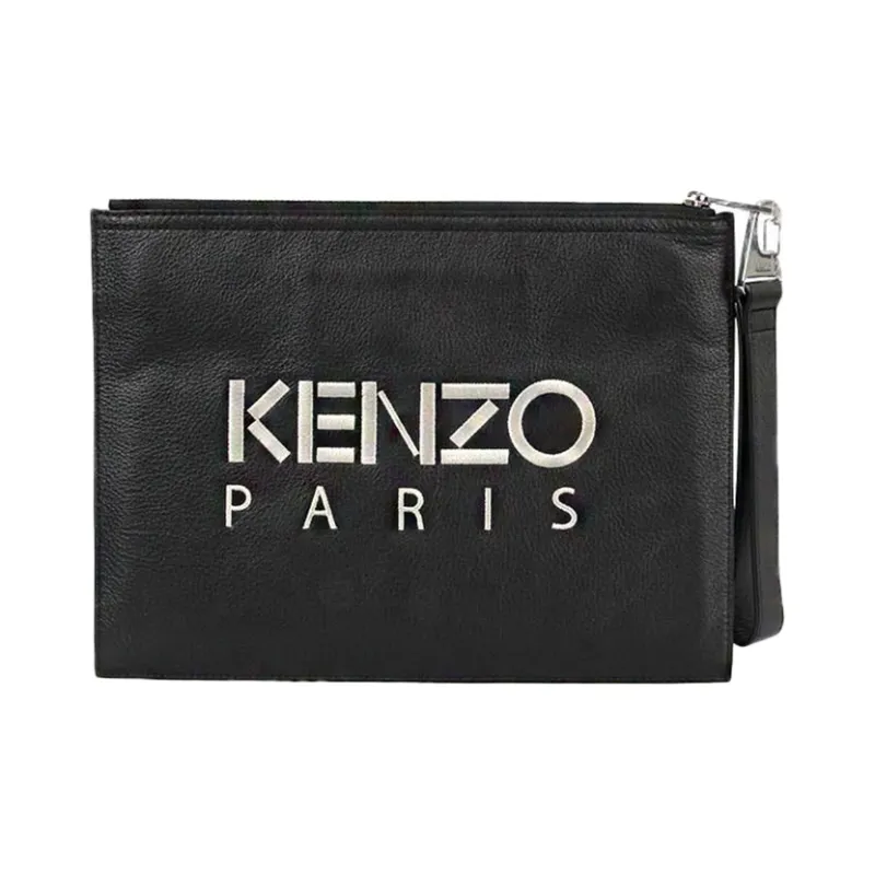 KENZO Cow Leather Clutch Men's Black-1