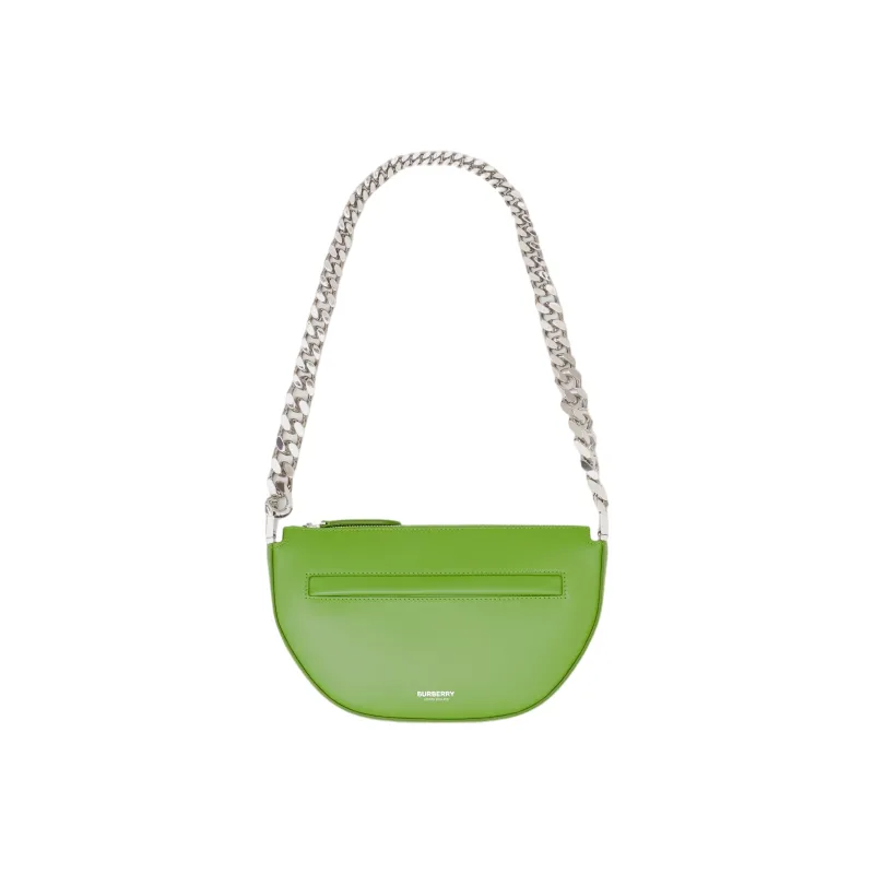 Burberry Leather One Shoulder Handbag Mini Women's Bright Green-0