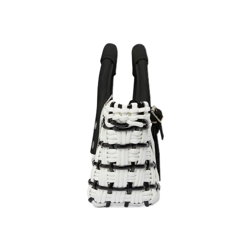 Balenciaga Cow Leather Handbag, Shoulder Bag, Crossbody Bag Women's Black White-2