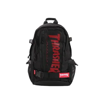 Thrasher Polyester Skateboard Bag Backpack Regular Unisex Black Red