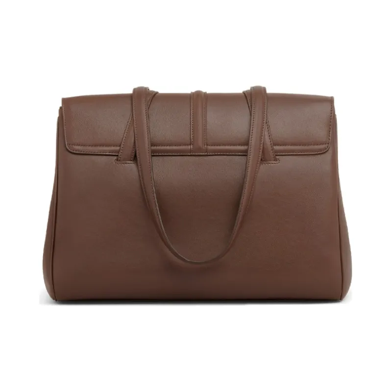 CELINE 16 Smooth Cow Leather Handbag One Shoulder Handbag Medium Size Women's Deep Oak-2